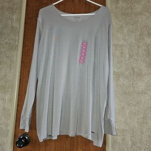 🔥 Jones New York Signature Long Sleeve Tee Gray Size Large